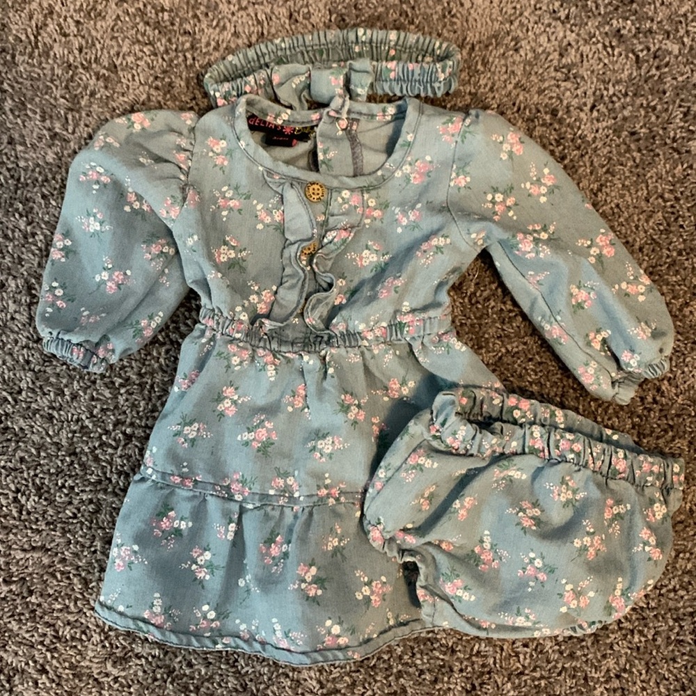 Delia’s Denim Baby Dress Size 3-6 month EUC